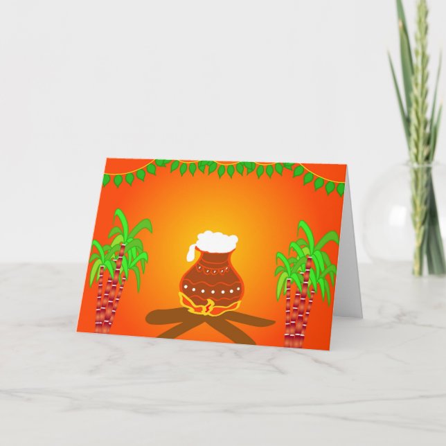 Pongal - South Indian festival Card (Front)