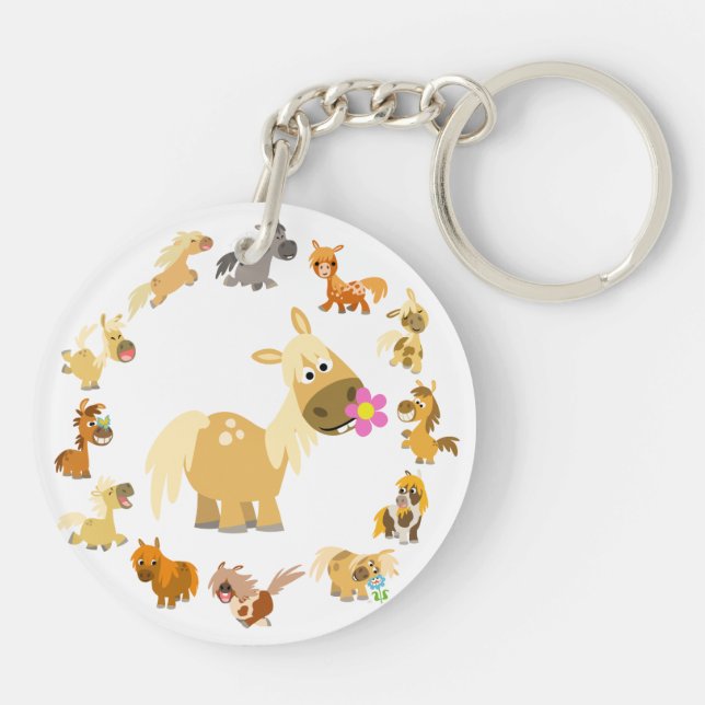 Ponies Cartoon Cute Mandala Porte - clé acrylique (Dos)