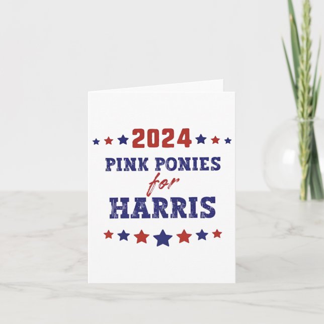 Ponies For Kamala-harris 2024  Card (Front)