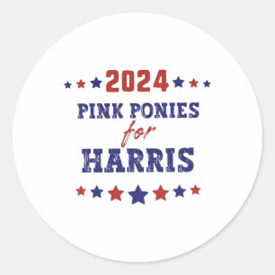 Ponies For Kamala-harris 2024 Classic Round Sticker