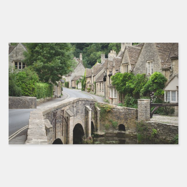 Pont à Castle Combe, UK rectangle sticker (Devant)