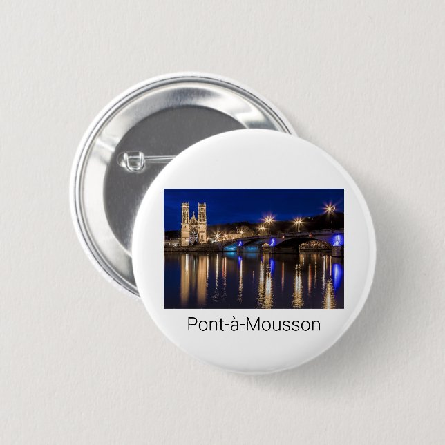 Pont a Mousson Panorama with Moselle Souvenir 2 Inch Round Button (Front & Back)