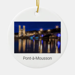 Pont a Mousson Panorama with Moselle Souvenir Ceramic Ornament
