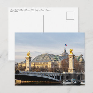Pont Alexandre III and Grand Palais at golden hour Postcard
