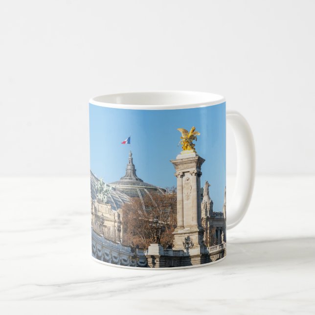 Pont Alexandre III and Grand Palais on a sunny day Coffee Mug (Front Right)