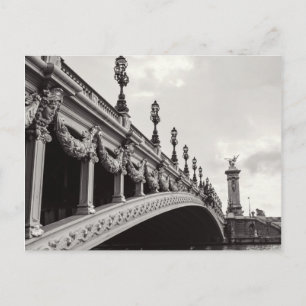 Pont Alexandre III Carte postale Paris noir et bla