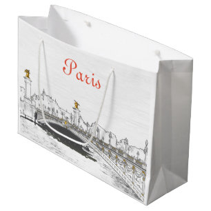 Pont Alexandre III on Seine River - Paris France Large Gift Bag