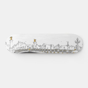 Pont Alexandre III on Seine River - Paris France Skateboard