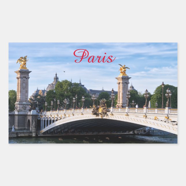 Pont Alexandre III on Seine River - Paris, France Sticker (Front)