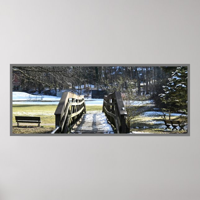 Pont avec affiche de neige (Devant)