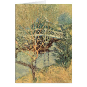 Pont blanc par Twachtman, impressionnisme Vintage