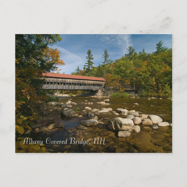 Pont couvert Albany, carte postale NH (Devant)