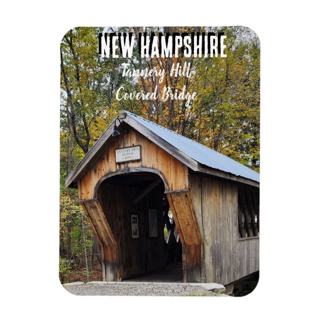Pont couvert de tannerie d'automne NH Magnet (Vertical)