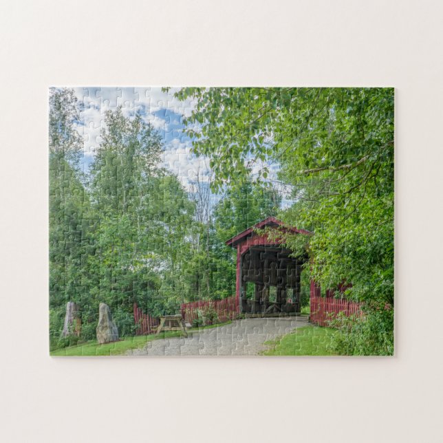 Pont couvert du Vermont. Jigsaw Puzzle (Horizontal)