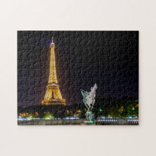 Pont de Bir-Hakeim at night - Paris, France Jigsaw Puzzle