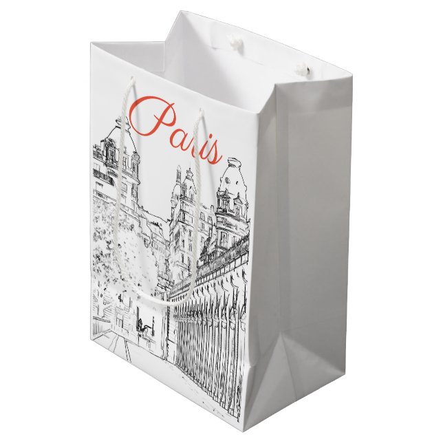 Pont de Bir-Hakeim over the Seine - Paris, France Medium Gift Bag (Front Angled)