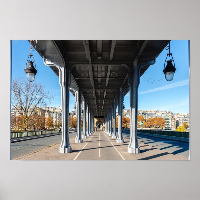 Pont de Bir-Hakeim over the Seine - Paris, France Poster (Front)