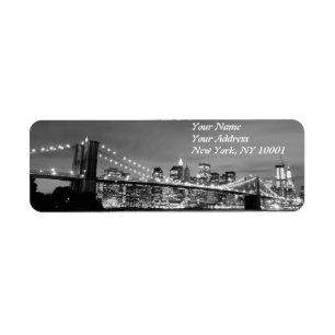 Pont de Brooklyn et horizon de Manhattan la nuit,