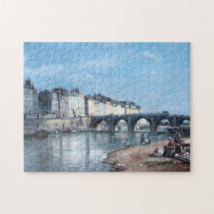 Pont de la Tournelle in Paris by Stanislas Lépine Jigsaw Puzzle
