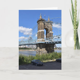 PONT DE SUSPENSION CINCINNATI BLANC GREETING CARTE