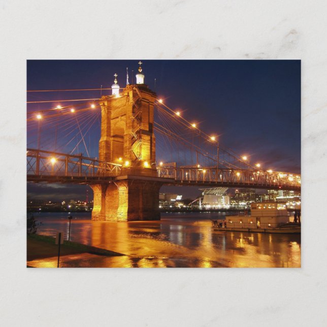PONT DE SUSPENSION CINCINNATI. Carte postale OHIO (Devant)