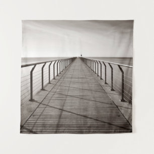 Pont Del Petroli at sunrise in Barcelona in Spaina Tapestry