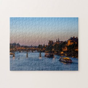Pont des arts at nightfall - Paris, France Jigsaw Puzzle