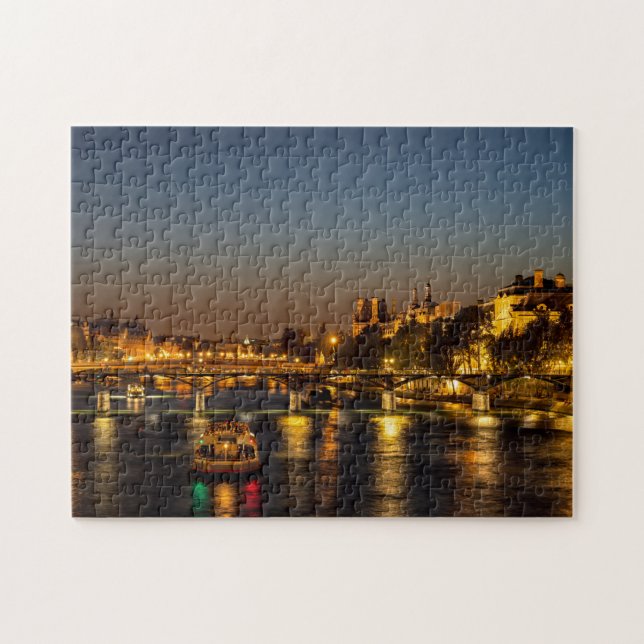 Pont des arts at nightfall - Paris, France Jigsaw Puzzle (Horizontal)