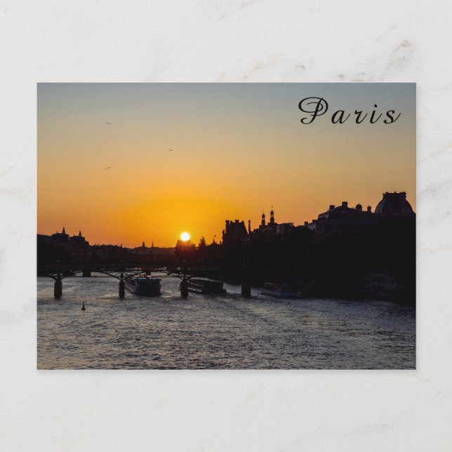 Pont des arts at sunset - Paris, France Postcard (Front)