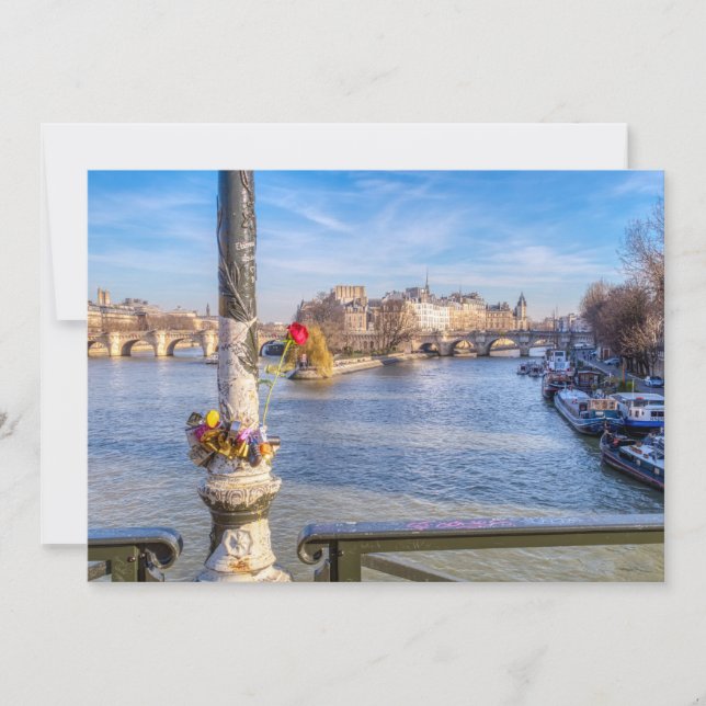 Pont des Arts on Valentine's day - Paris Invitation (Front)