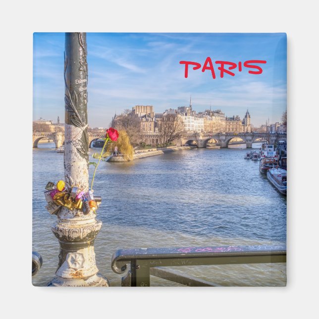 Pont des Arts on Valentine's day - Paris Magnet (Front)