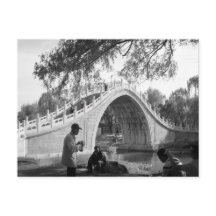 Pont du palais d'été de Pékin Carte postale vintag