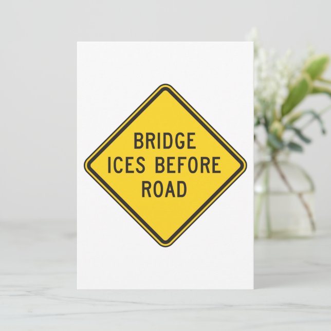 Pont Ices Avant Route Signale Invitation (Debout devant)