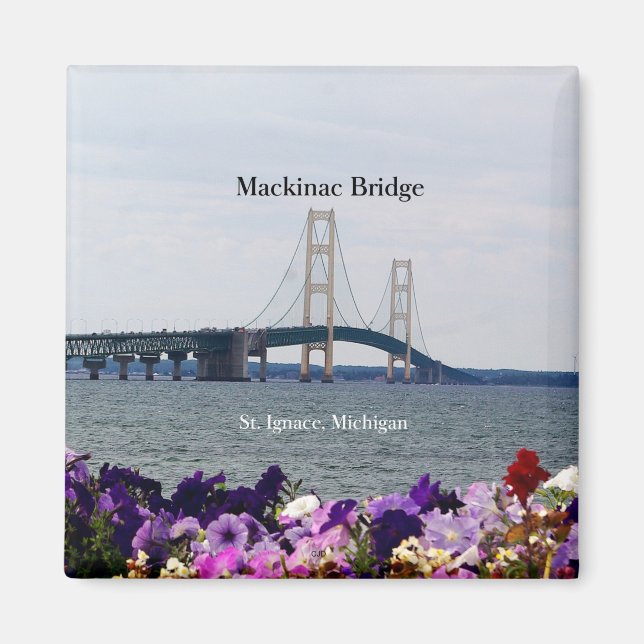 Pont Mackinac Saint Ignace aimant de printemps (Devant)