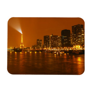 Pont Mirabeau Paris France Night Skyline Panorama Magnet
