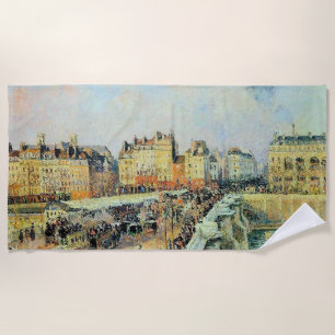 Pont Neuf, Afternoon, Sunlight Camille Pissarro Beach Towel