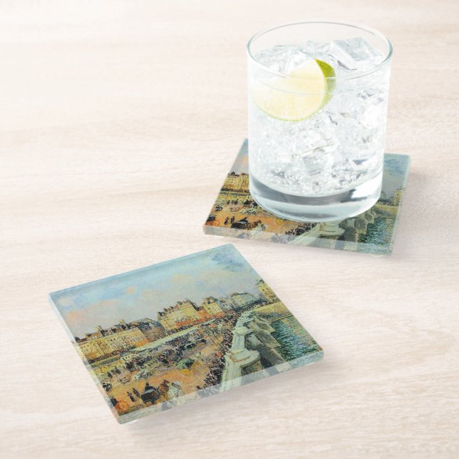 Pont Neuf, Afternoon, Sunlight Camille Pissarro  Glass Coaster