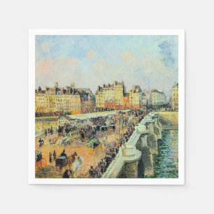 Pont Neuf, Afternoon, Sunlight Camille Pissarro Napkin