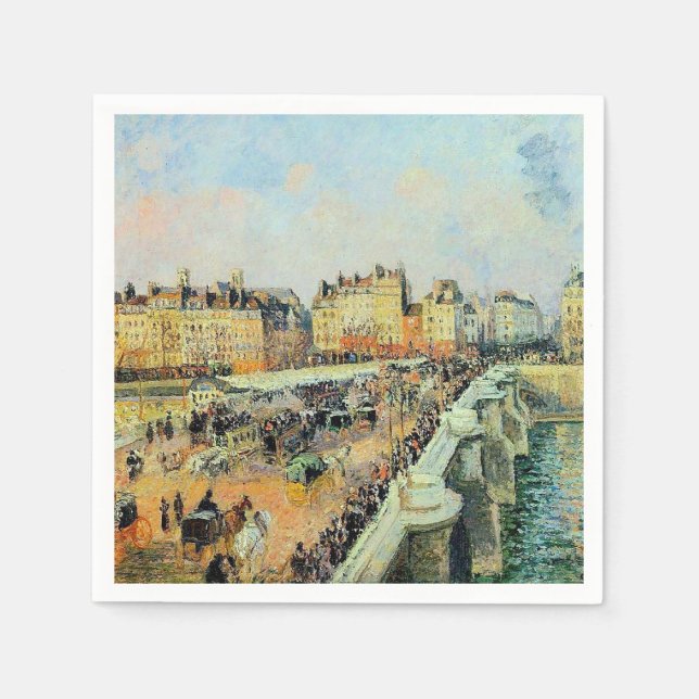 Pont Neuf, Afternoon, Sunlight Camille Pissarro    Napkin (Front)