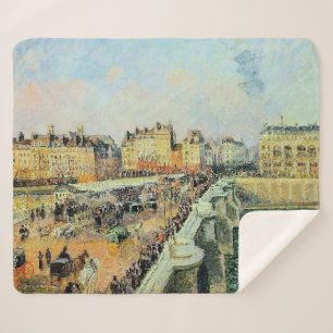 Pont Neuf, Afternoon, Sunlight Camille Pissarro Sherpa Blanket