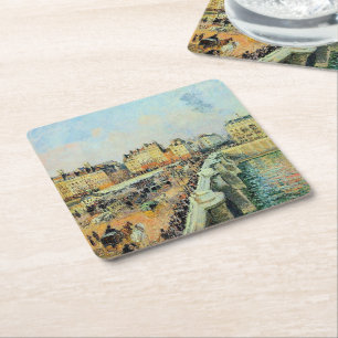 Pont Neuf, Afternoon, Sunlight Camille Pissarro    Square Paper Coaster