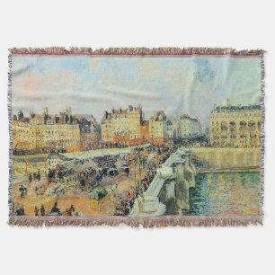 Pont Neuf, Afternoon, Sunlight Camille Pissarro Throw Blanket