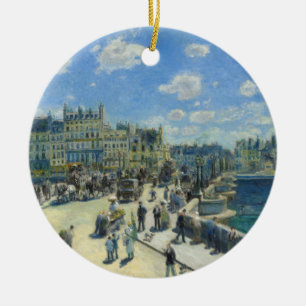 Pont Neuf Paris by Pierre-Auguste Renoir Ceramic Ornament