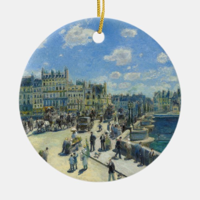 Pont Neuf Paris by Pierre-Auguste Renoir Ceramic Ornament (Front)