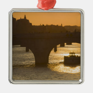 Pont Neuf, Seine, sunset, Paris, FranceMusee Metal Ornament