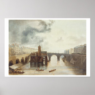 Pont Notre Dame, from 'Views on the Seine', engrav Poster