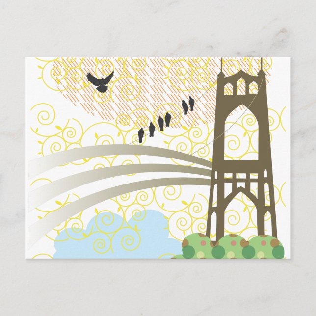 Pont St. Johns carte postale de Portland (Devant)