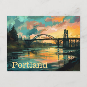 Pont sur River Sunset Portland Carte postale