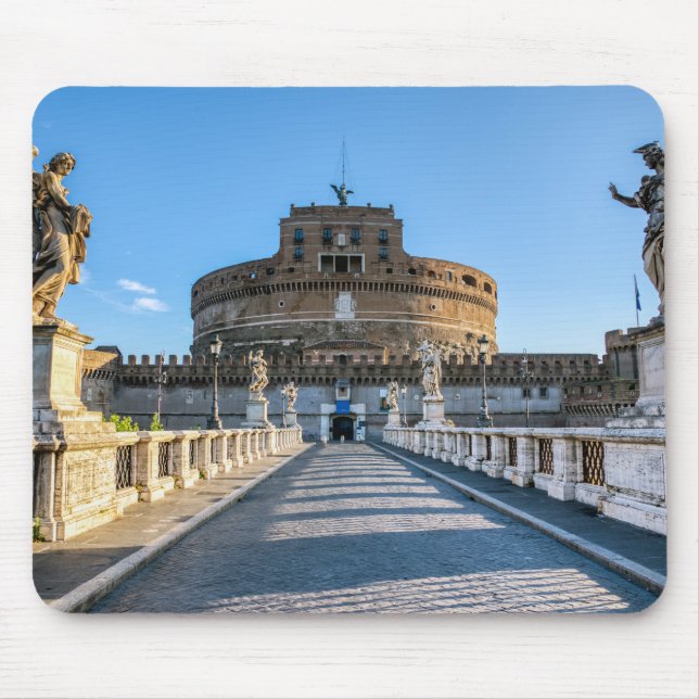 Ponte and Castle Sant'Angelo - Rome, Italy Mouse Pad (Front)