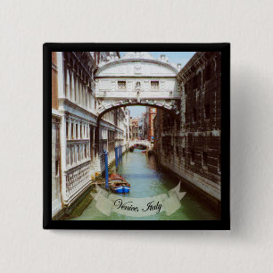 Ponte dei Sospiri Venezia Italia Souvenir 2 Inch Square Button